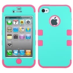 INSTEN Rubberized TUFF Hybrid Phone Case Cover for Apple iPhone 4S/ 4