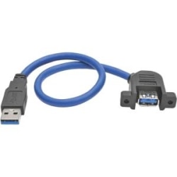 Tripp Lite 1ft USB 3.0 Superspeed Panel Mount Type-A Extension Cable 