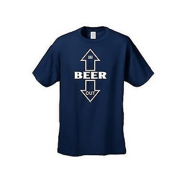 MEN'S DRINKING FUNNY T-SHIRT Beer goes in, Beer comes out ALCOHOL ADULT HUMOR