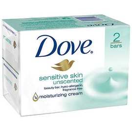 Dove Unscented Beauty Bar, Sensitive Skin 4 oz, 2 ea