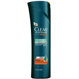 Clear Men 2-in-1 Anti-Dandruff Daily Shampoo & Conditioner, Dry Scalp Hydration 12.9 oz