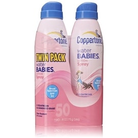 Coppertone Water Babies Sunscreen Lotion Spray SPF 50 6 oz, Twin Pack