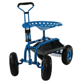 Sunnydaze Rolling Garden Cart with Extendable Steering Handle