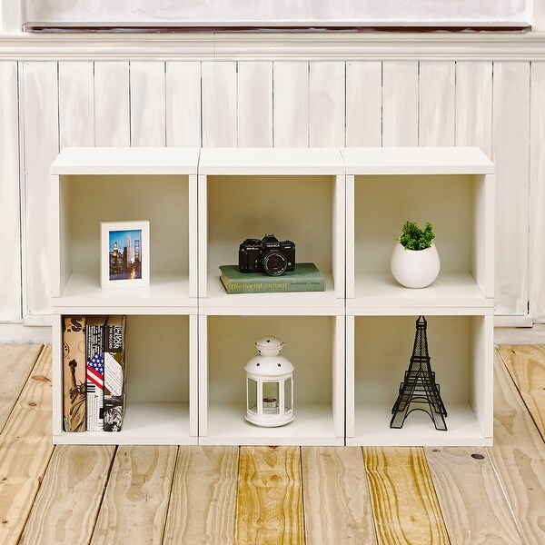 Way Basics 6-Shelf Cubby Storage Shelf, Multiple Colors Available