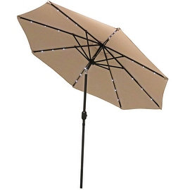Sunnydaze Aluminum 9 Foot Solar Patio Umbrella with Tilt & Crank