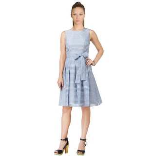Tommy Hilfiger Illusion Striped Pleated Cocktail Day Dress - 8