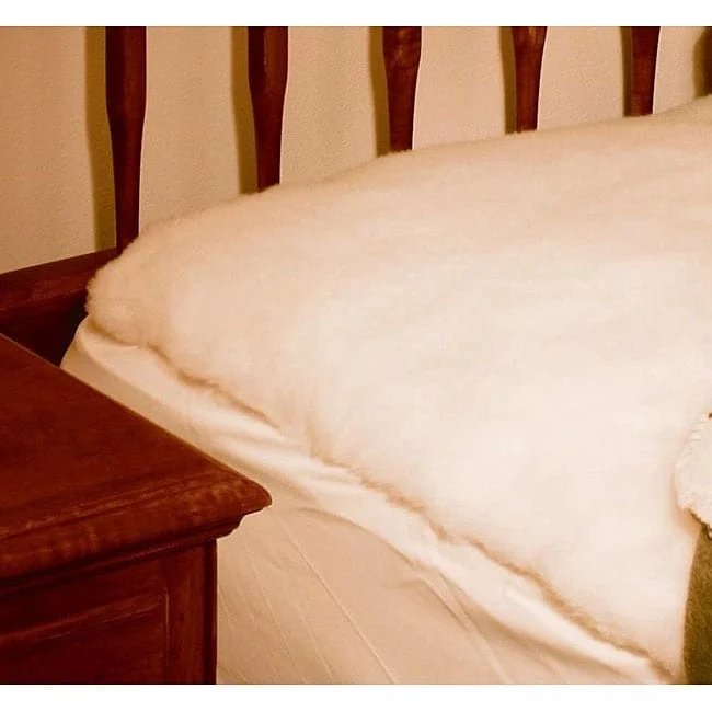 Denali Supreme Fitted King Size Wool Mattress Pad - White