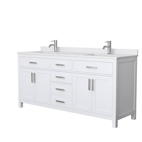 Beckett 72-inch Double Vanity with Cultured Marble Top