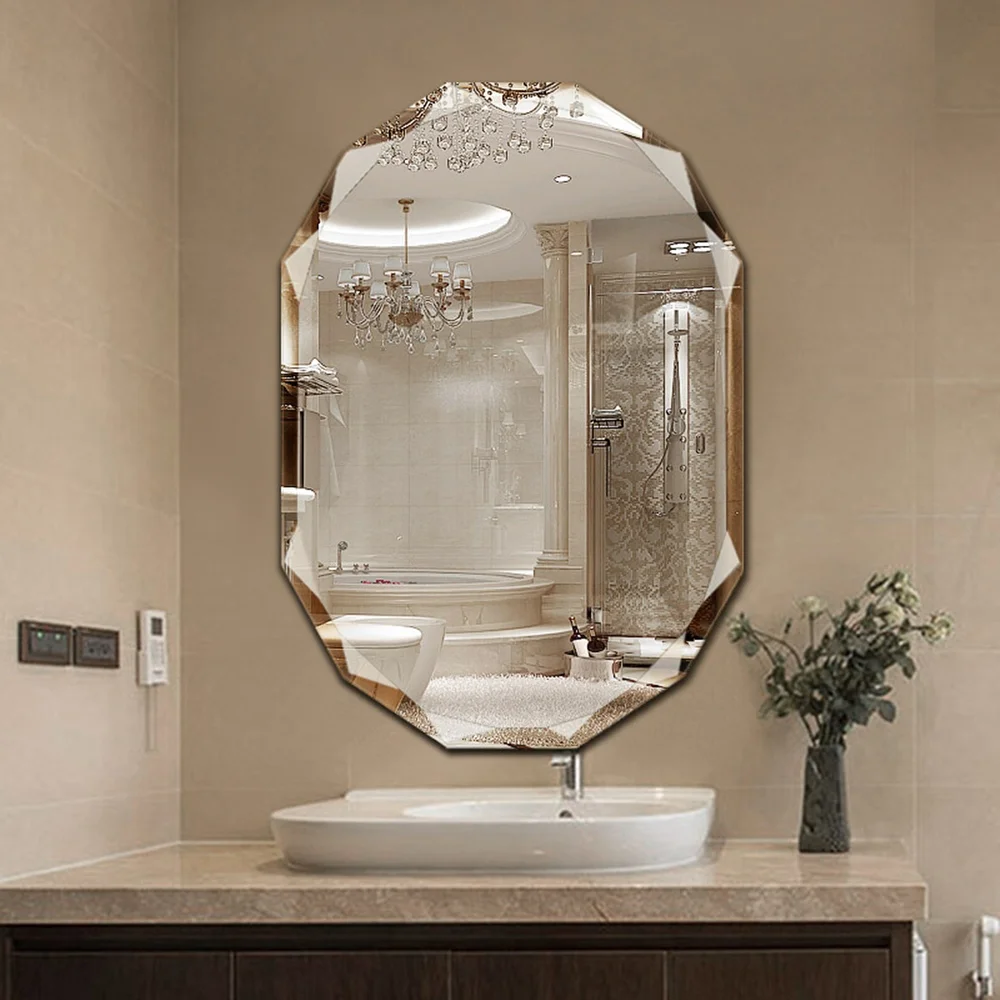 Single Beveled Edge Bath Wall Vanity Mirror