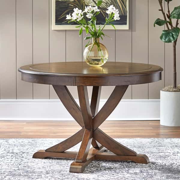 Simple Living Vintner Country Style Round Dining Table
