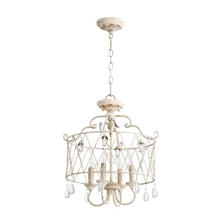 Quorum International 2844-4 Venice 18" Wide 4 Light Pendant or Converts to Semi-Flush Ceiling Fixture with Crystal Accents