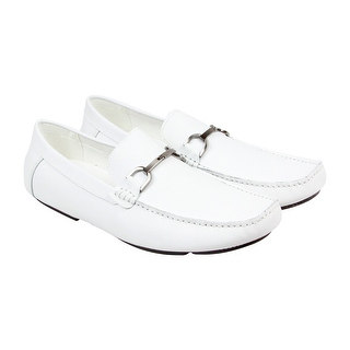 Kenneth Cole Sound System Mens White Leather Casual Dress Slip On Loafers Shoes