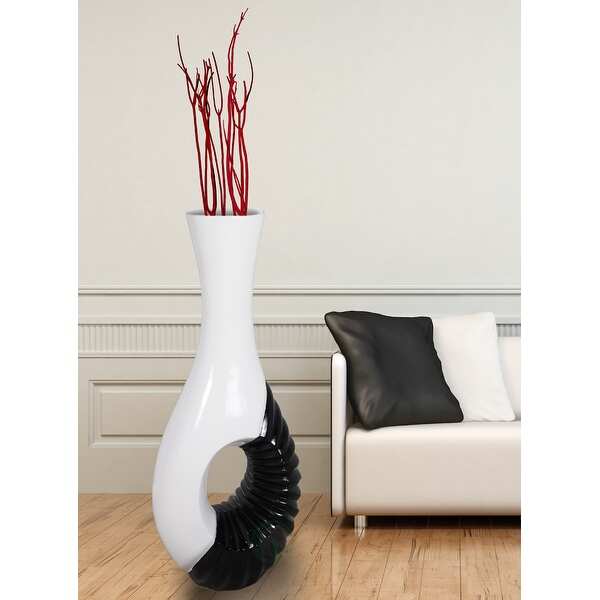 Modern Black/White Large 43-inch Floor Vase