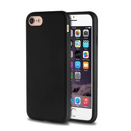 Insten Black Silicone Skin Gel Rubber Case Cover for Apple iPhone 7