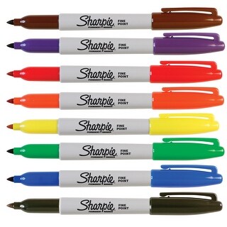 Sharpie Non-Toxic Waterproof Permanent Marker, Fine Tip, Assorted Color, Pack of 8