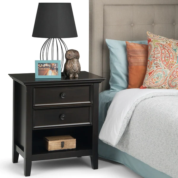 WYNDENHALL Halifax SOLID WOOD 24 inch Wide Bedside Nightstand Table