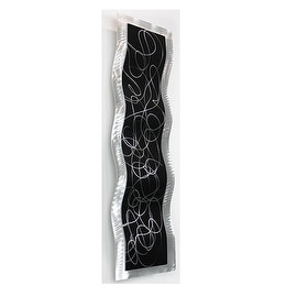 Statements2000 Black / Silver Abstract Metal Wall Art Accent Wave by Jon Allen - Chaotic 2