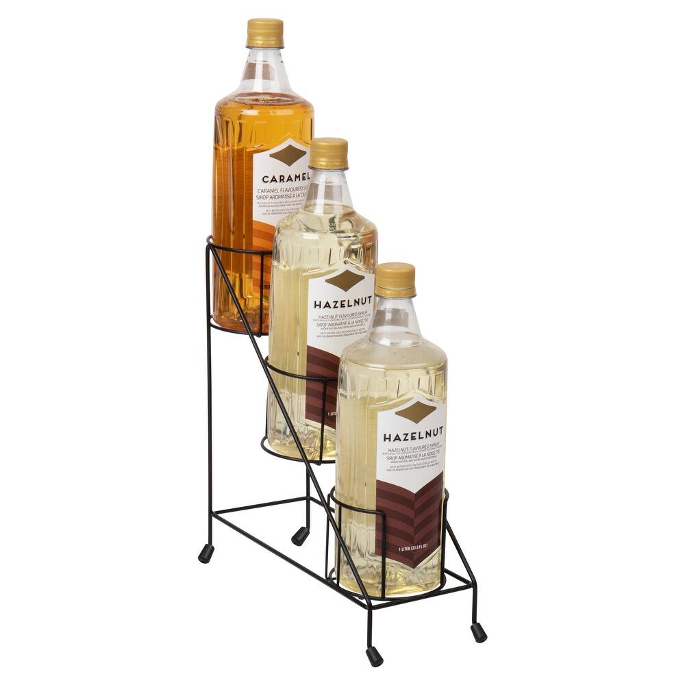 Mind Reader Alloy Collection, 3-Compartment Graduated Bottle Stand, Countertop Organizer