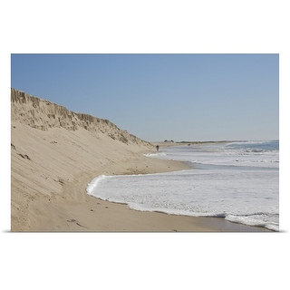 Poster Print entitled Foam-covered water reaching mound of sand