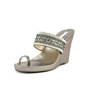 INC International Concepts Limon 2 Open Toe Synthetic Wedge Sandal