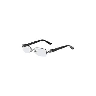Gucci Womens Eyeglasses 2906 65Z/17 Metal Semi Rimless Black Frames