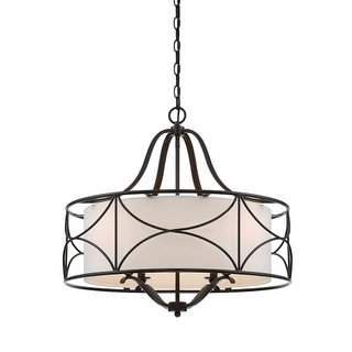 Designers Fountain 88684-ORB Avara 24" Wide 2 Light Chandelier with Fabric Shade