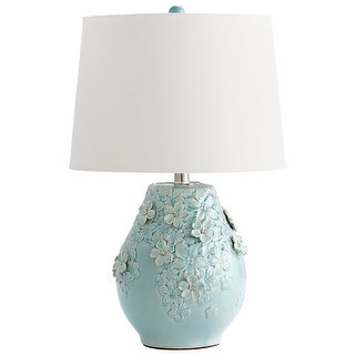 Cyan Design 5299 Eire 1 Light Table Lamp with Flower Ceramic Base