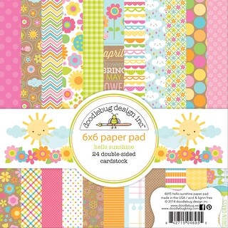 Doodlebug Double-Sided Paper Pad 6"X6" 24/Pkg-Hello Sunshine, 12 Designs/2 Each