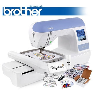 Brother PE770 (PE 770) Embroidery Machine and Grand Slam Package Includes 64 Embroidery Threads + Prewound Bobbins + More