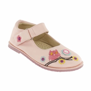 Cookie Smoochie Lulu Mary Jane Flat with Owl Embroidery