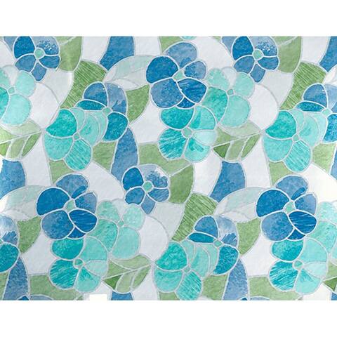 Blue & Green Stained Glass Window Film Set of 2