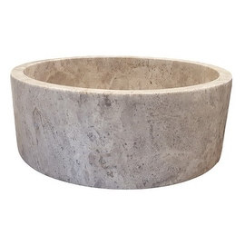 Cylindrical Natural Stone Vessel Sink - Antico Travertine