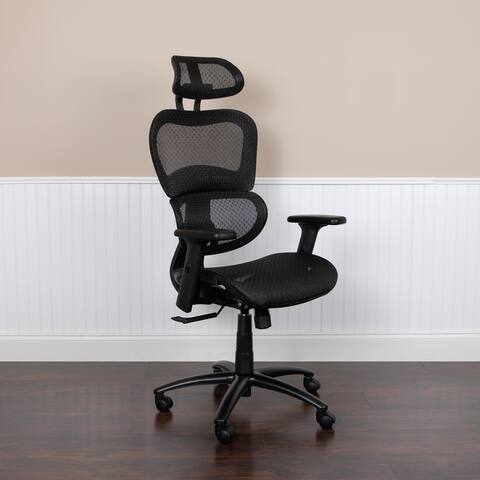 Ergonomic Mesh Office Chair with Synchro-Tilt, Headrest, Adjustable Pivot Arms