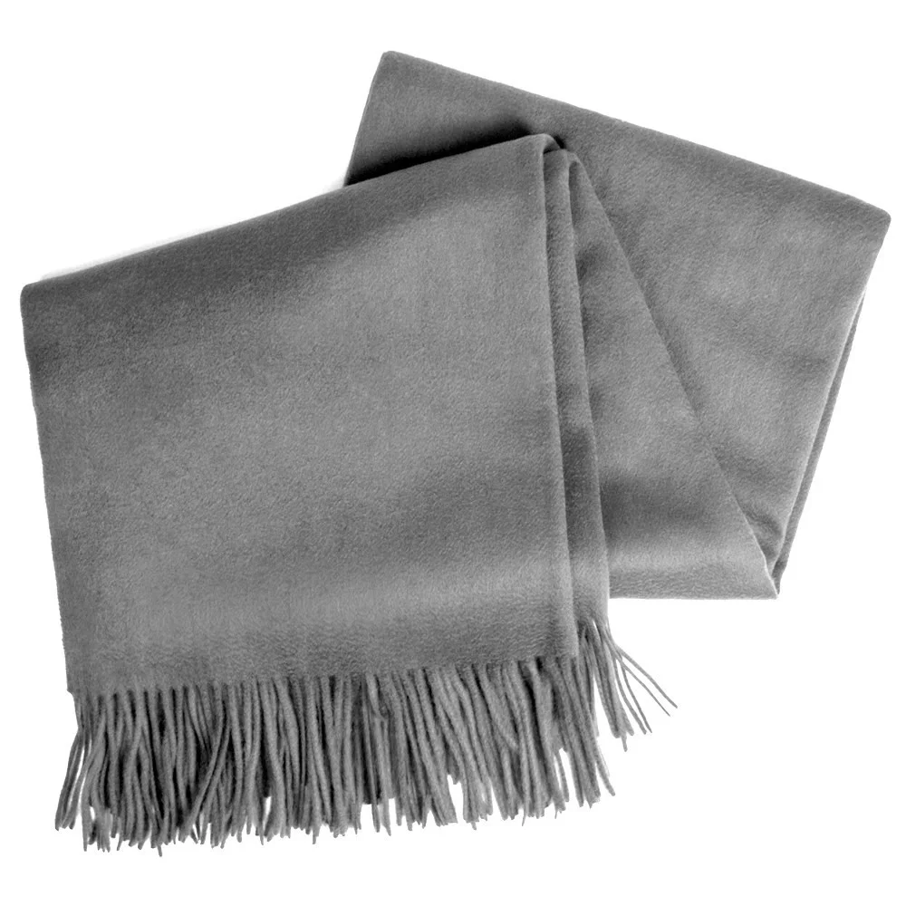 STP-Goods Heather Gray Cashmere & Wool Throw Blanket