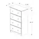 Solid Wood 4-Super Jumbo Drawer Chest with Lock by Palace Imports - Thumbnail 0