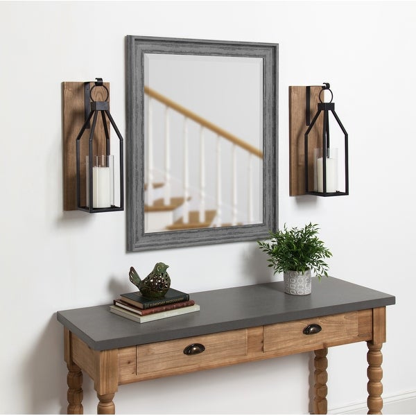 Kate and Laurel - Oakly Wood and Metal Wall Sconce Candle Holder - 7x19