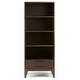 Thumbnail 5, WYNDENHALL Pearson SOLID HARDWOOD 60 inch x 24 inch Mid Century Modern Bookcase with Storage - 24"w x 16"d x 60"h. Changes active main hero.