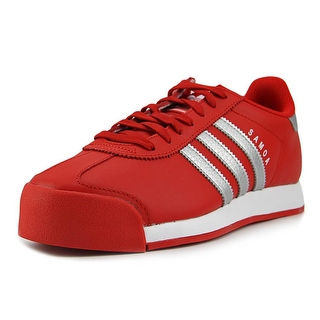 Adidas Samoa Men Round Toe Leather Red Sneakers