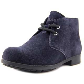 Prada 0T0443 Youth Round Toe Synthetic Blue Ankle Boot