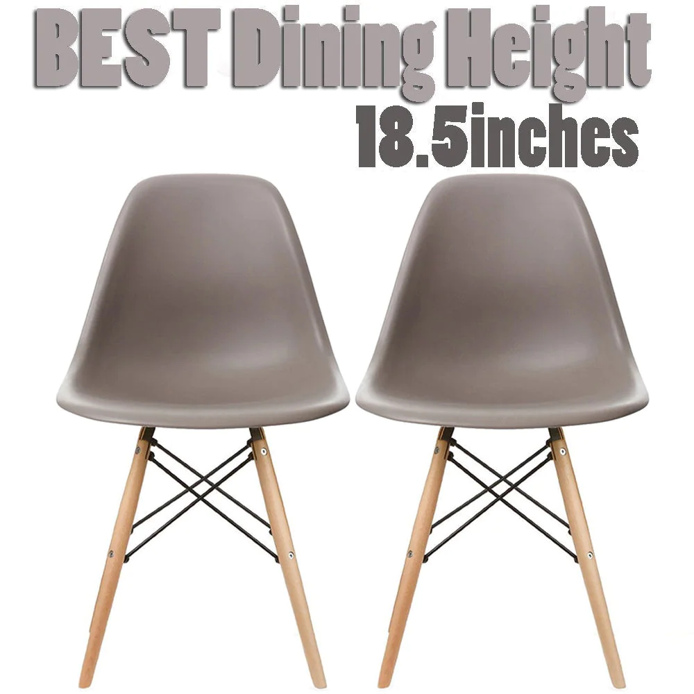 Plastic Eiffel Dining Chairs with Wood Dowel Legs (Set of 2) - Thumbnail 26