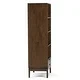 Thumbnail 4, WYNDENHALL Pearson SOLID HARDWOOD 60 inch x 24 inch Mid Century Modern Bookcase with Storage - 24"w x 16"d x 60"h. Changes active main hero.