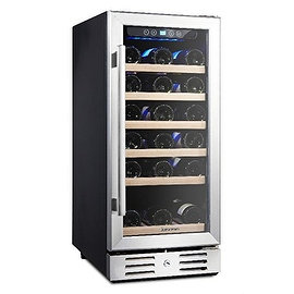 Kalamera 15'' Wine Cooler Refrigerator Chiller 30 Bottle Built-in Single Zone with Touch Control