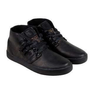 K-Swiss DR Cinch Chukka P Mens Black Suede Casual Dress Lace Up Chukkas Shoes