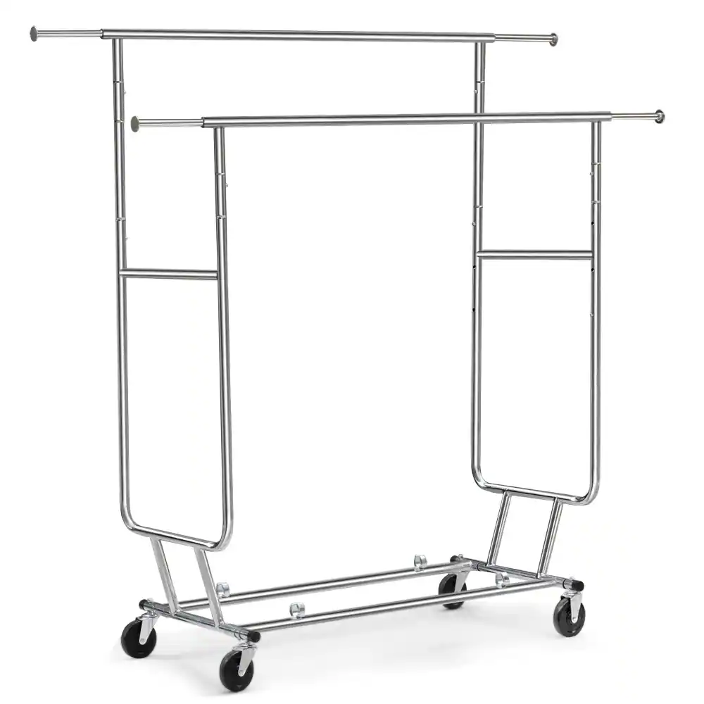 Yaheetech Commercial Grade Collapsible 2 Rack Clothing and Garmet Rack