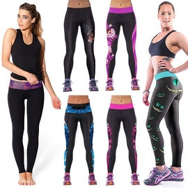 New Women's Printed Gym Running Yoga Pants High Rise Stretch Leggings Sweatpants Winter Trousers