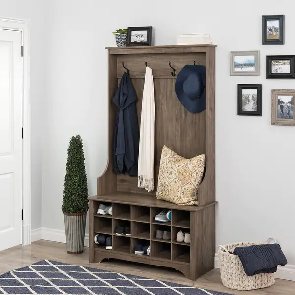 Prepac Hall Tree with Bench and Shoe Storage