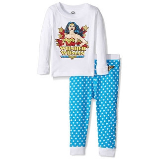 Intimo Big Girls' Wonder Women Retro 2 Piece Pajama Set