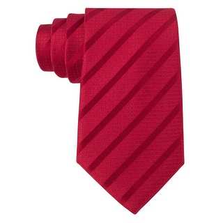 Sean John Red Stripe Solid Silk Blend Tie Classic Width One Size Necktie