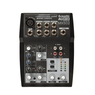 Acoustic Audio MX502 Mixer 5 Channel Premium Pro Audio Mixing Console