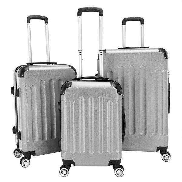 3-piece ABS Lightweight Spinner Suitcase Set (20" / 24" / 28")
